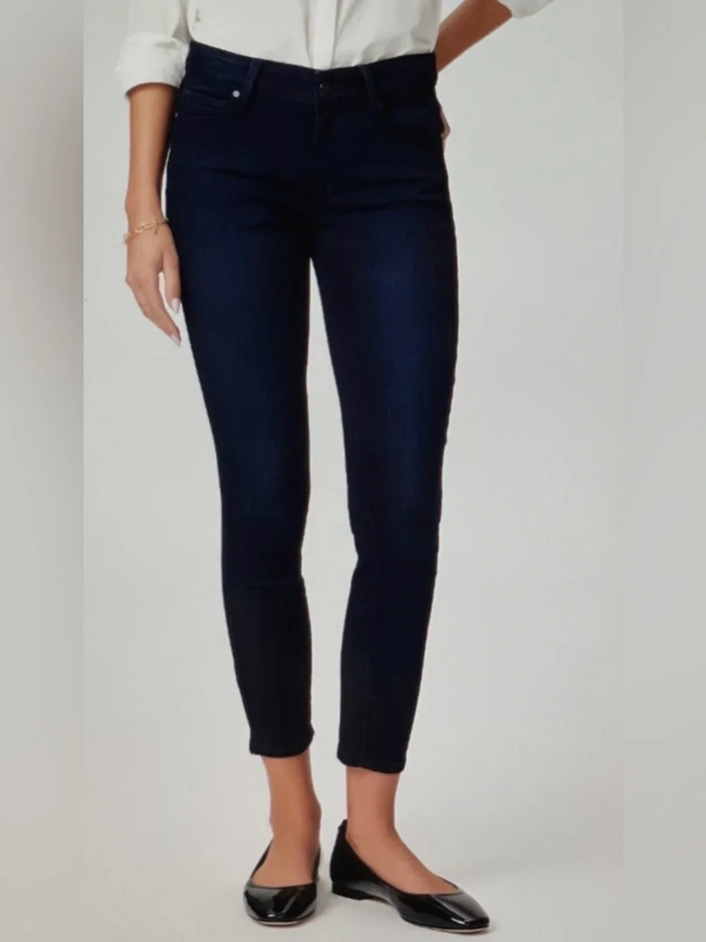 PAIGE Verdugo Crop Black Skinny Jeans Size 26| 90s Minimal Mid Rise Ankle Zip - Picture 16 of 16